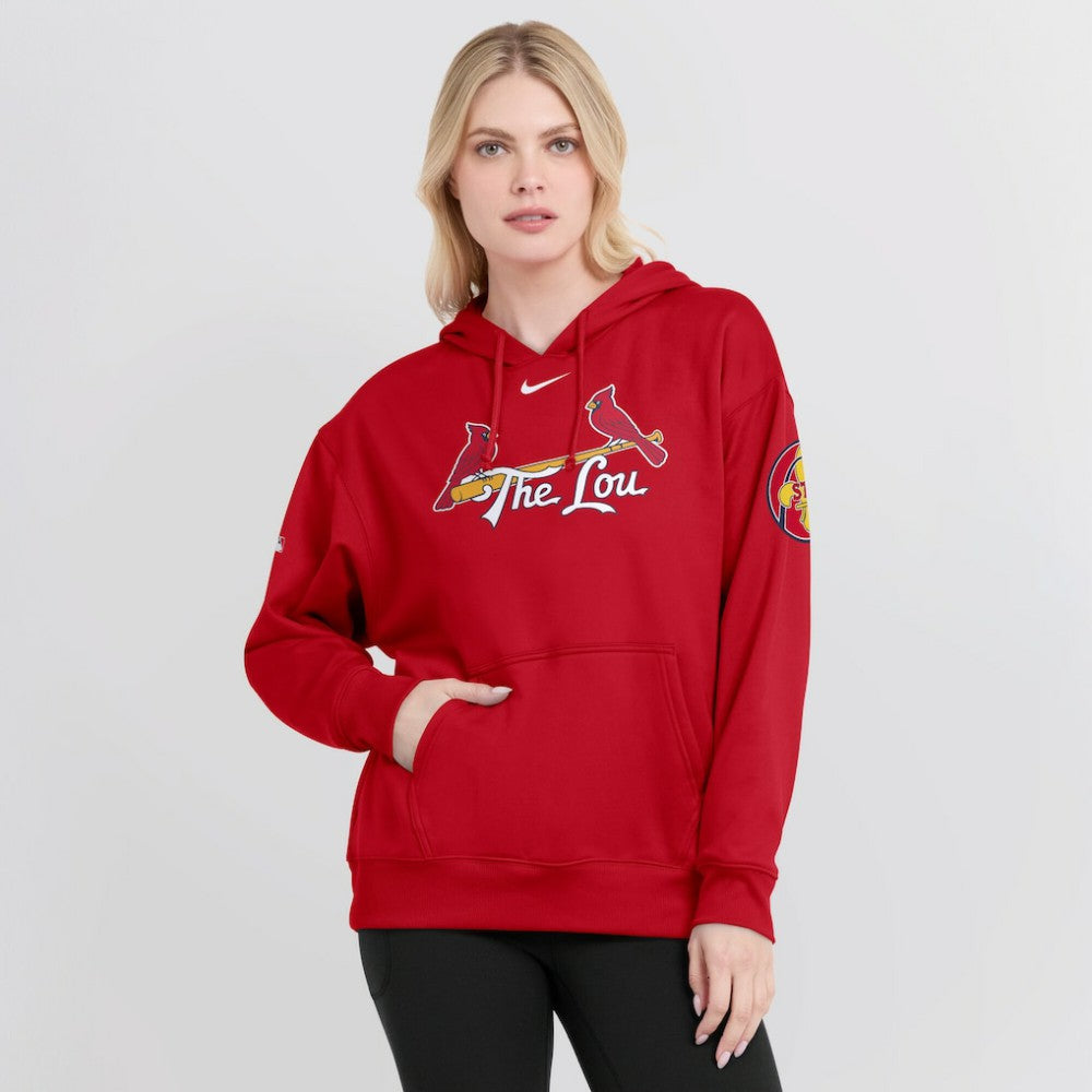 St. Louis Cardinals Nike Women's 2024 City Connect Authentic Collection Practice Performance Pullover Hoodie Online