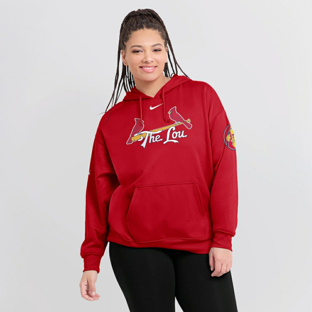 St. Louis Cardinals Nike Women's 2024 City Connect Authentic Collection Practice Performance Pullover Hoodie Online