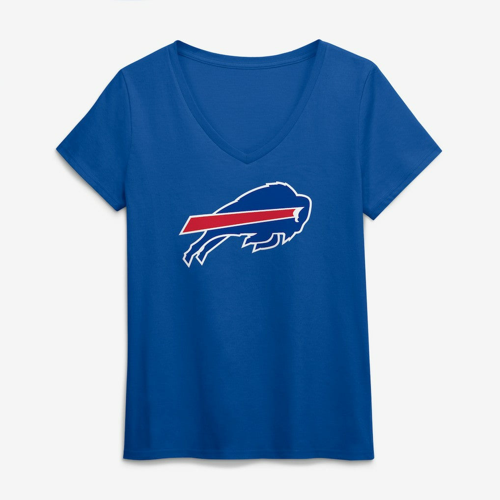 Buffalo Bills Logo Athletic Women's Primary Logo V-Neck T-Shirt Royal - NFL