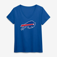 Buffalo Bills Logo Athletic Women's Primary Logo V-Neck T-Shirt Royal - NFL