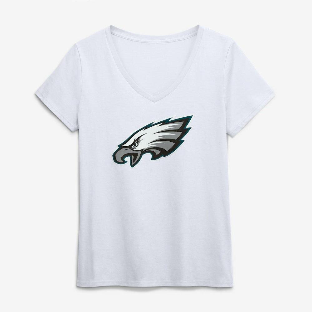 Philadelphia Eagles Logo Athletic Women's Primary Logo V-Neck T-Shirt White - NFL
