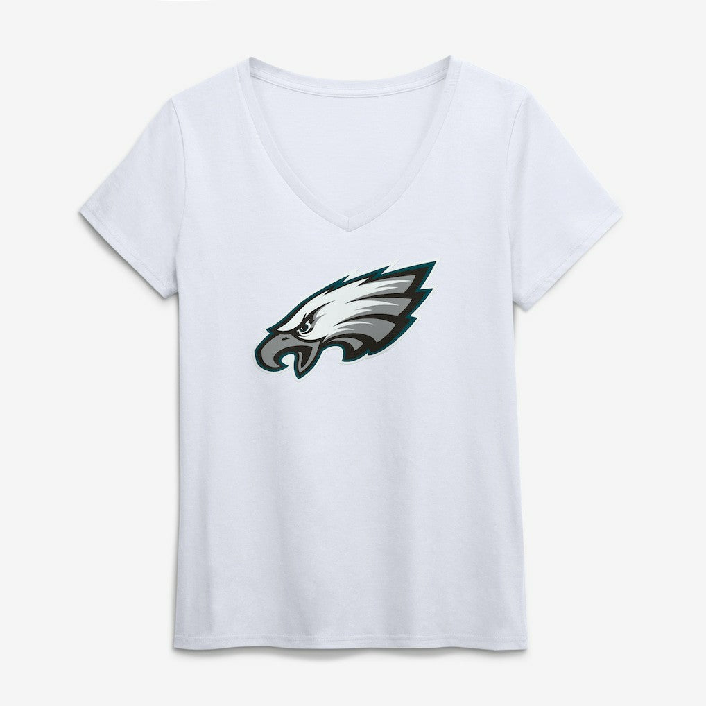 Philadelphia Eagles Logo Athletic Women's Primary Logo V-Neck T-Shirt White - NFL