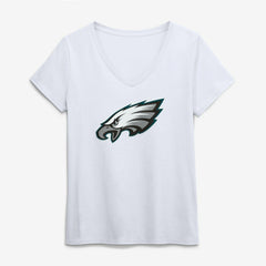 Philadelphia Eagles Logo Athletic Women's Primary Logo V-Neck T-Shirt White - NFL