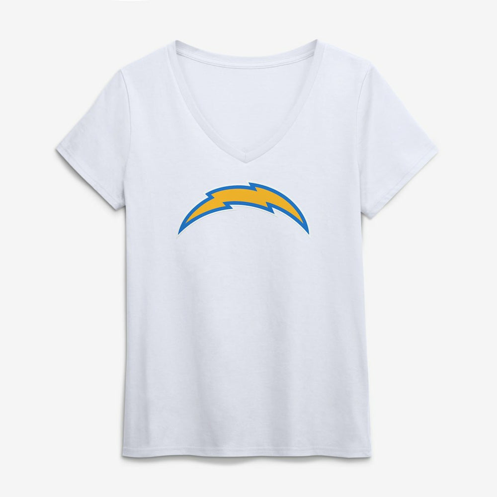 Los Angeles Chargers Logo Athletic Women's Primary Logo V-Neck T-Shirt White - NFL