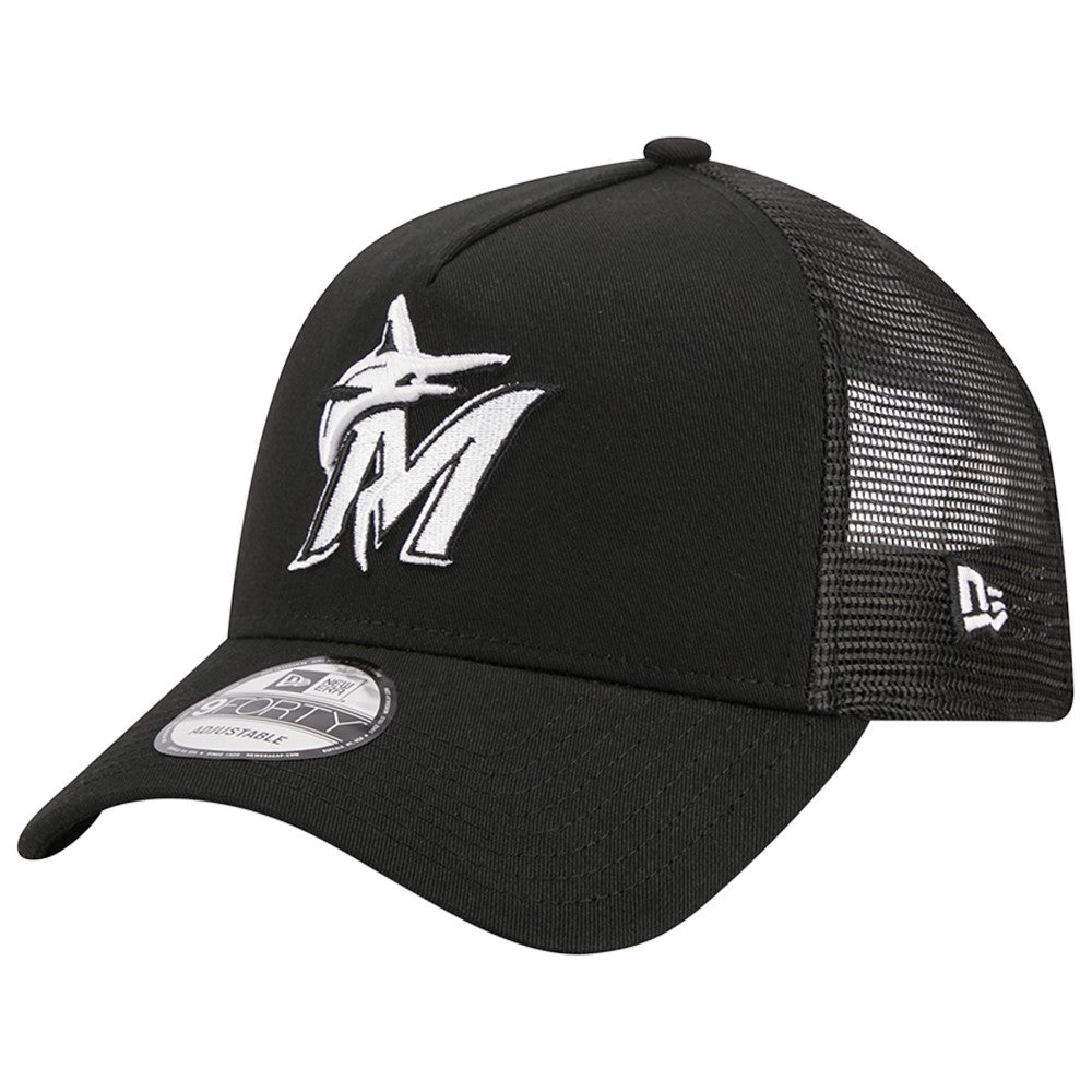 Miami Marlins New Era A-Frame 9FORTY Trucker Adjustable Hat Sale