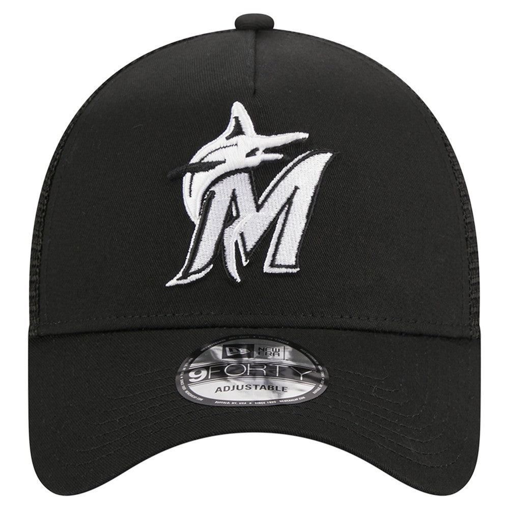 Miami Marlins New Era A-Frame 9FORTY Trucker Adjustable Hat Sale