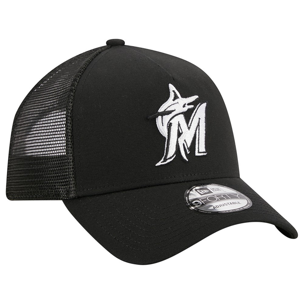 Miami Marlins New Era A-Frame 9FORTY Trucker Adjustable Hat Sale