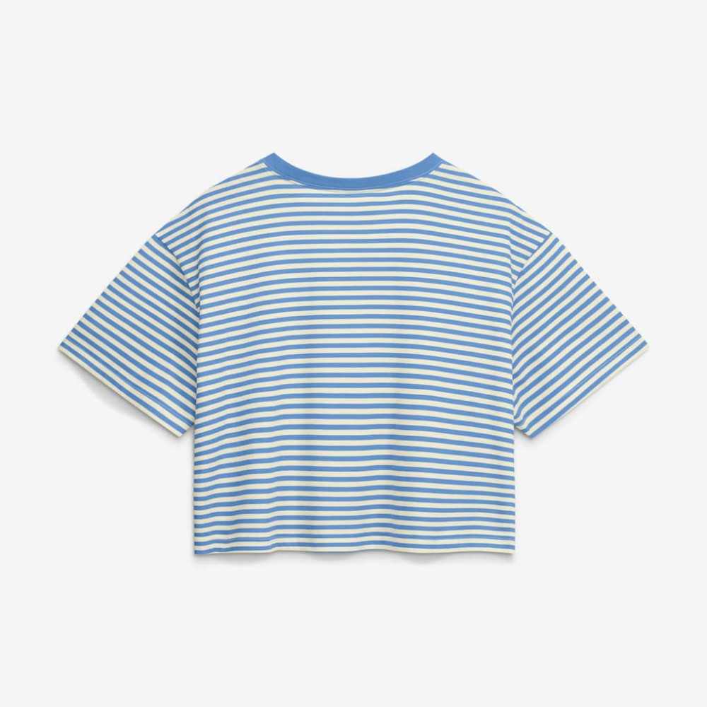 Chicago Cubs Nike Women's Cooperstown Collection Striped Cropped T-Shirt Clearance
