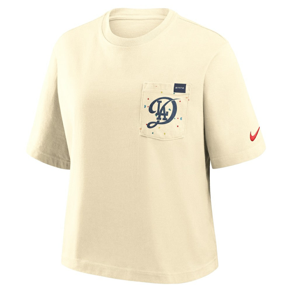 Los Angeles Dodgers Nike Women's City Connect Pocket Boxy T-Shirt for sale