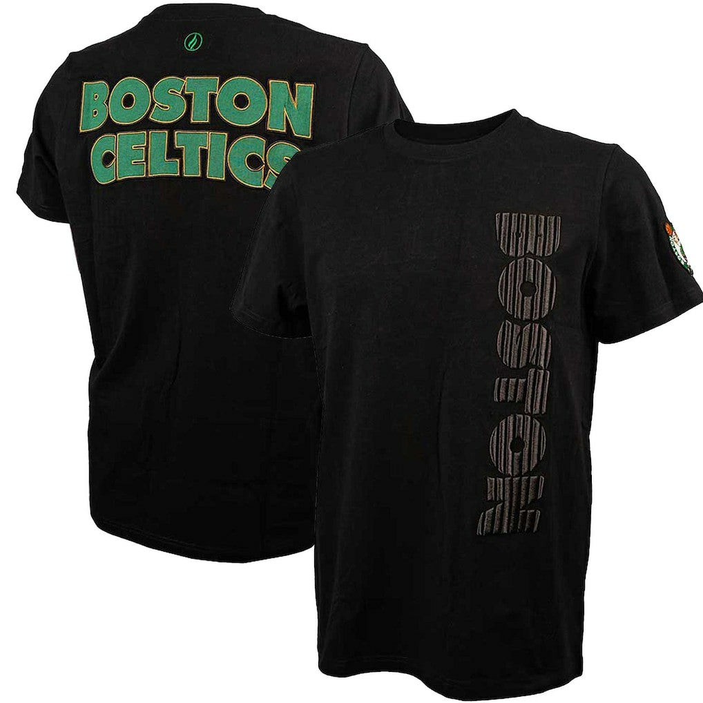 NBA - Boston Celtics FISLL 3D Puff Print Sliced Logo T-Shirt - Black