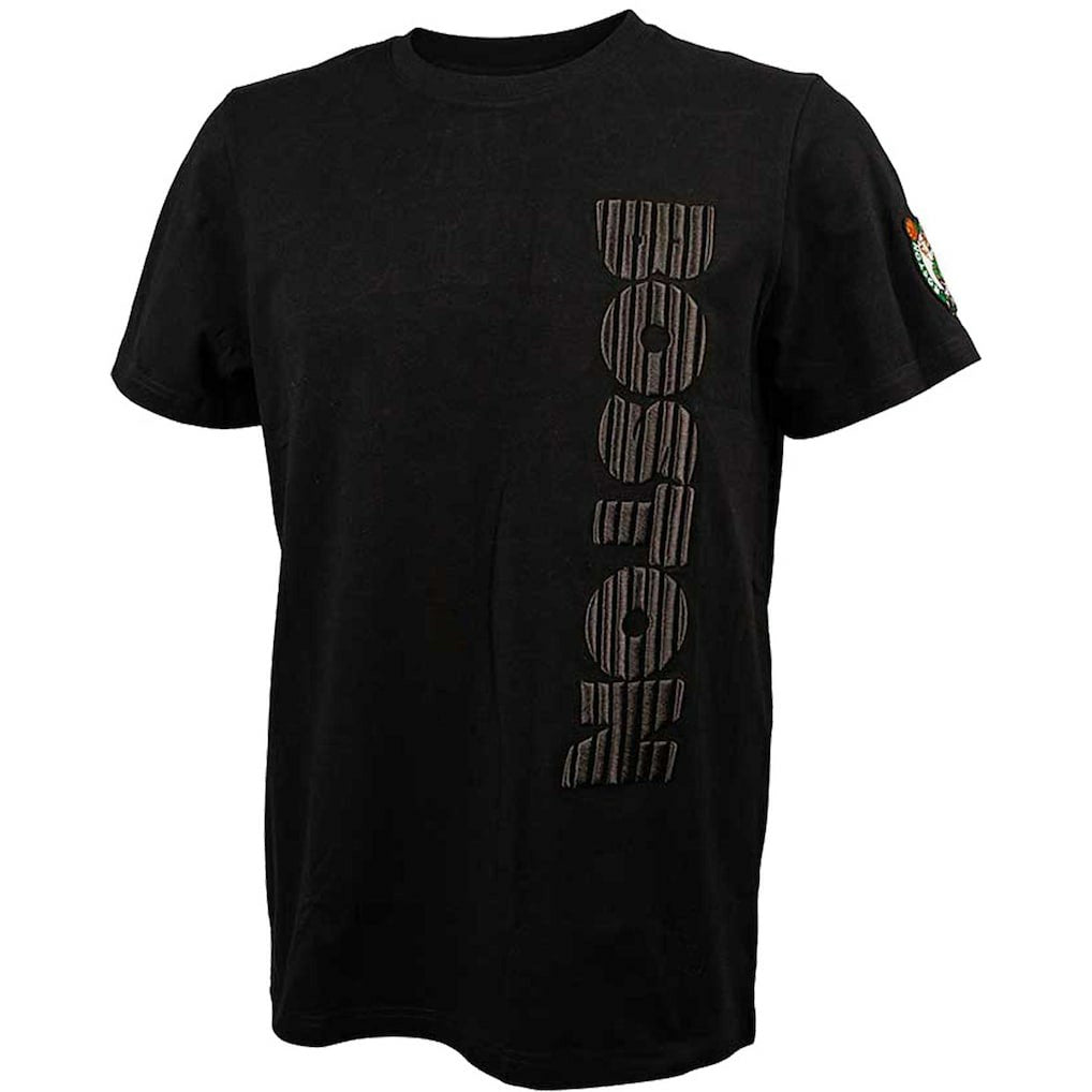 NBA - Boston Celtics FISLL 3D Puff Print Sliced Logo T-Shirt - Black