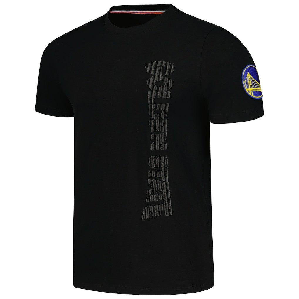NBA - Golden State Warriors FISLL 3D Puff Print Sliced Logo T-Shirt - Black