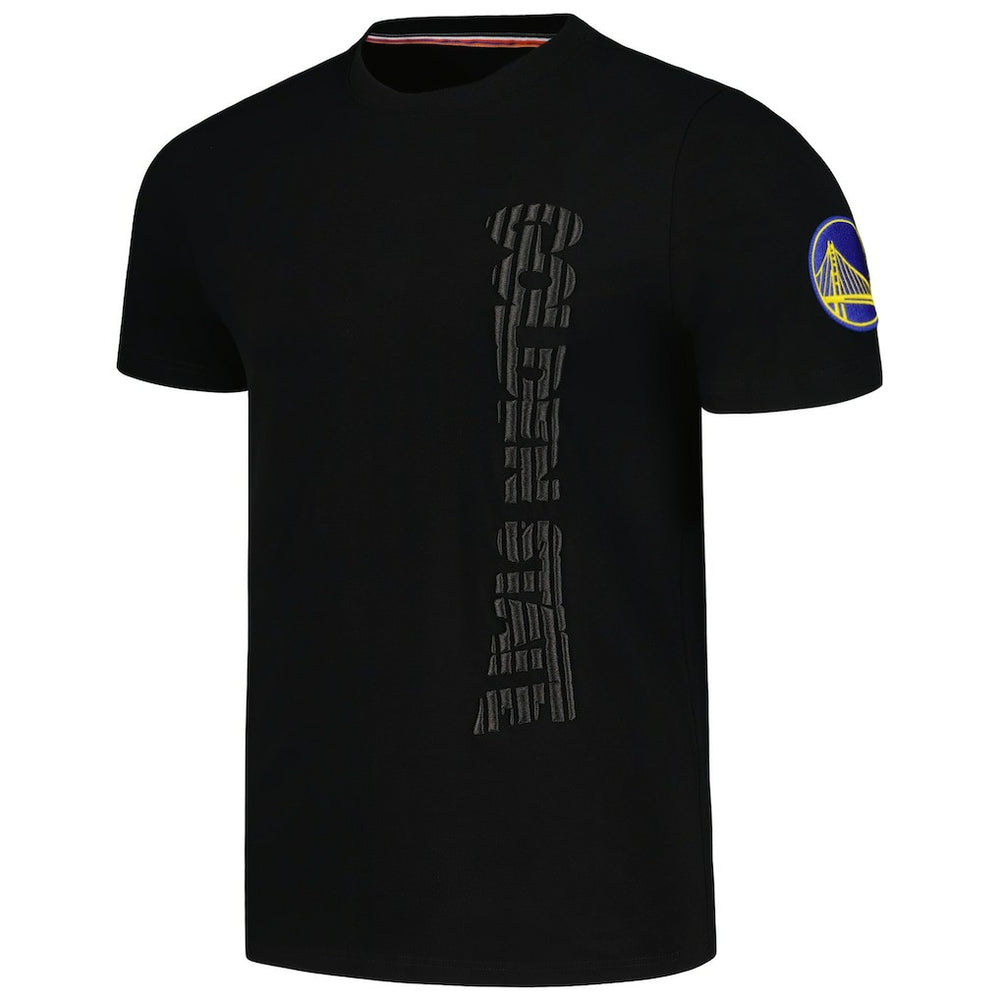 NBA - Golden State Warriors FISLL 3D Puff Print Sliced Logo T-Shirt - Black