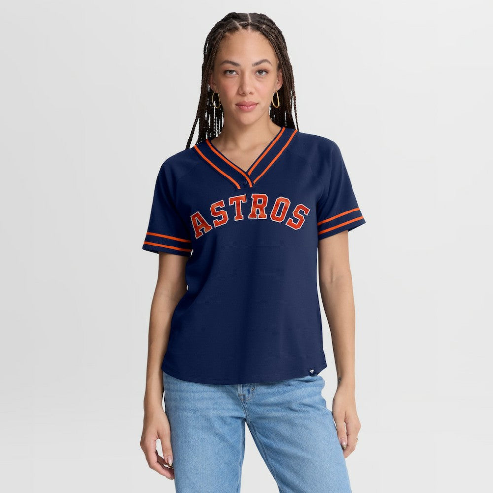 Houston Astros Fanatics Women's Diva Race Ahead Raglan V-Neck T-Shirt discount