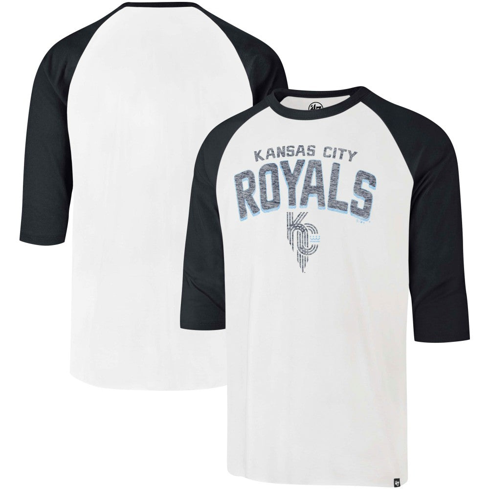Kansas City Royals '47 City Connect Crescent Franklin Raglan 3/4-Sleeve T-Shirt Lifestyle