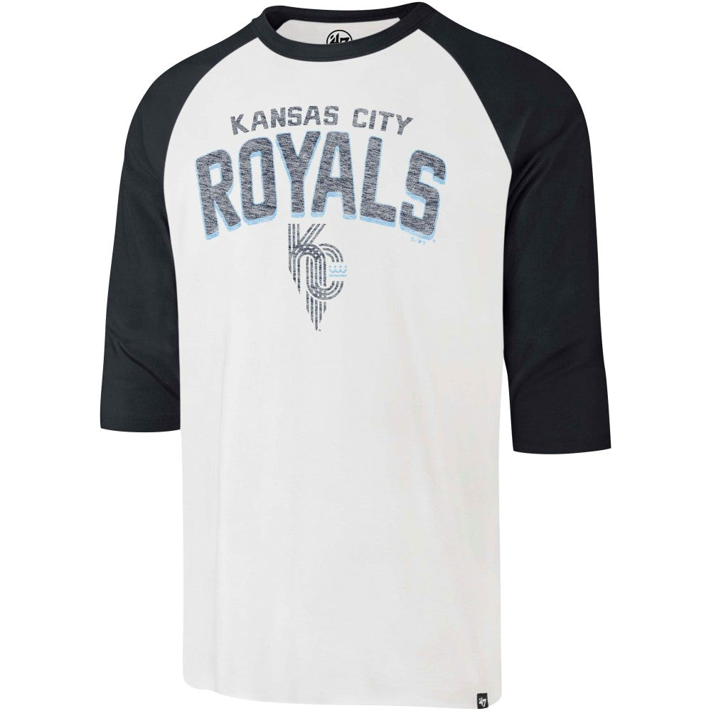 Kansas City Royals '47 City Connect Crescent Franklin Raglan 3/4-Sleeve T-Shirt Lifestyle