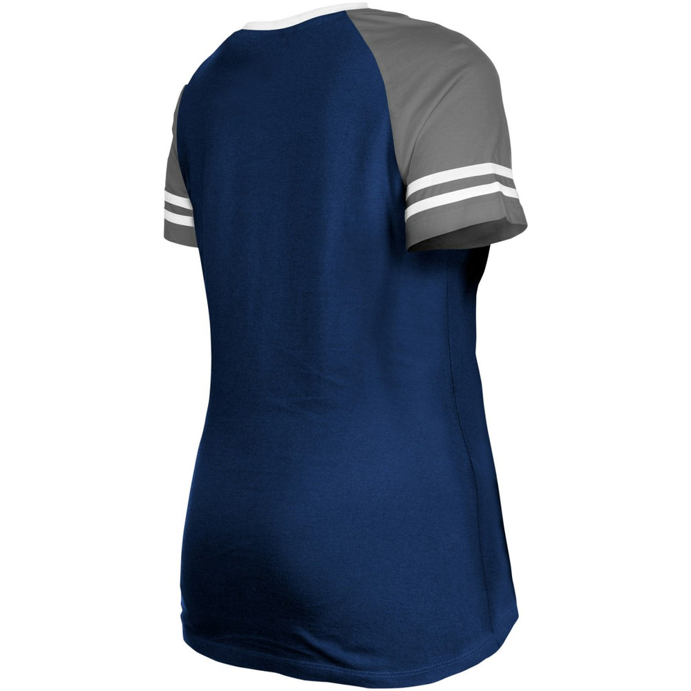 Dallas Cowboys New Era Women's Raglan Lace-Up T-Shirt Navy - NFL