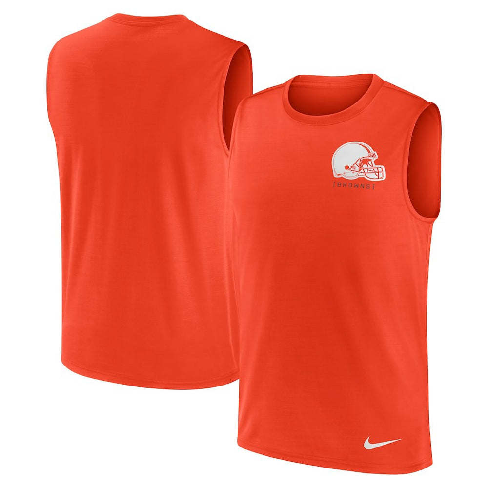 Cleveland Browns Large Logo Lightweight Dri-FIT Muscle Tank Top Orange - Nike
