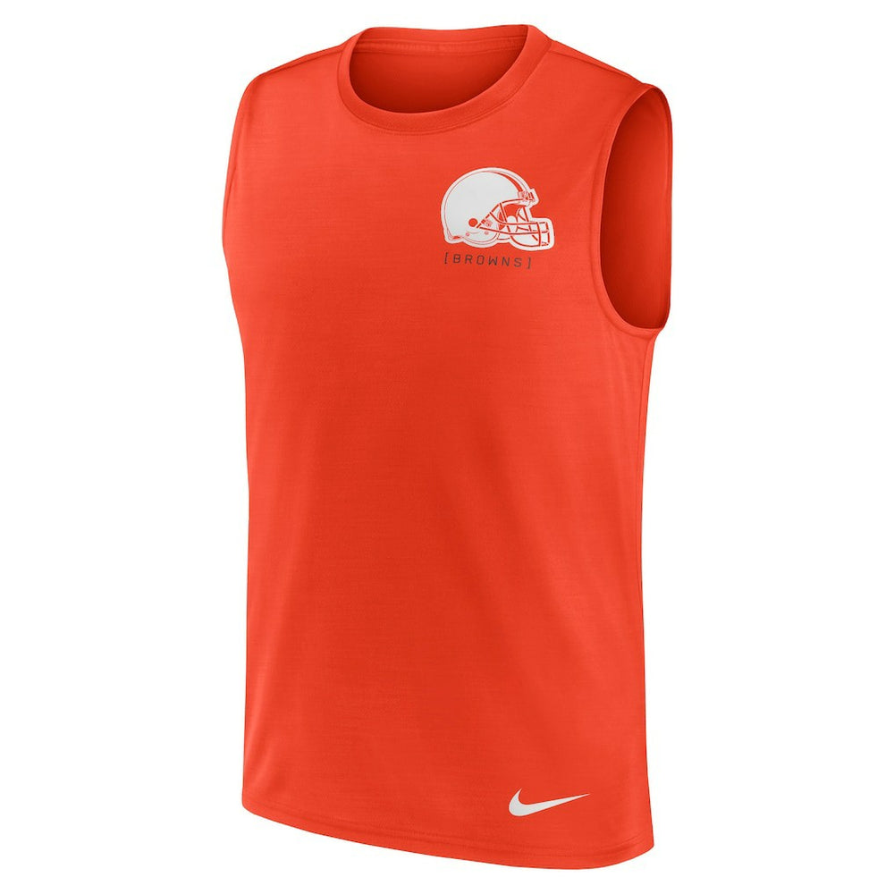 Cleveland Browns Large Logo Lightweight Dri-FIT Muscle Tank Top Orange - Nike