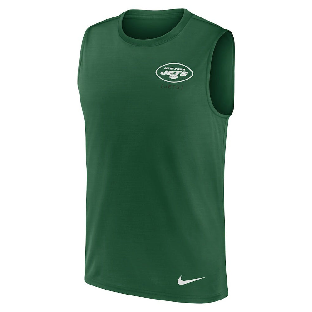 New York Jets Large Logo Lightweight Dri-FIT Muscle Tank Top Green - Nike
