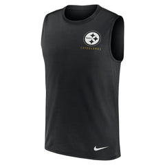 Pittsburgh Steelers Large Logo Lightweight Dri-FIT Muscle Tank Top Black - Nike