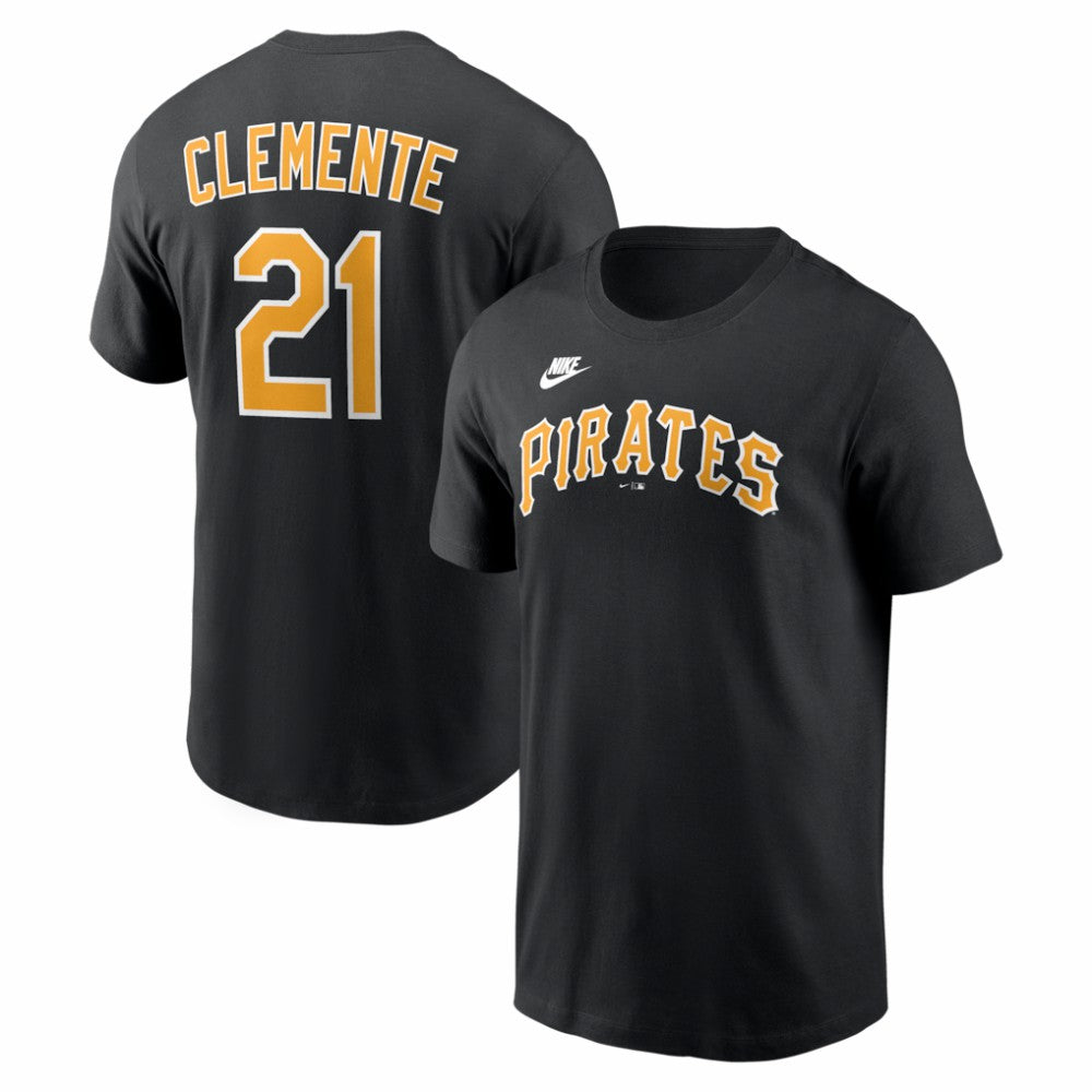 Roberto Clemente Pittsburgh Pirates Nike Cooperstown Collection Name & Number T-Shirt On Sale