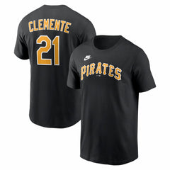 Roberto Clemente Pittsburgh Pirates Nike Cooperstown Collection Name & Number T-Shirt On Sale