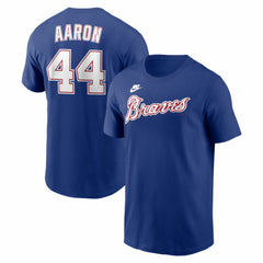 Hank Aaron Atlanta Braves Nike Cooperstown Collection Name & Number T-Shirt On Sale