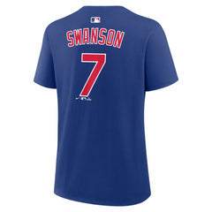 Dansby Swanson Chicago Cubs Nike Women's Name & Number T-Shirt On Sale