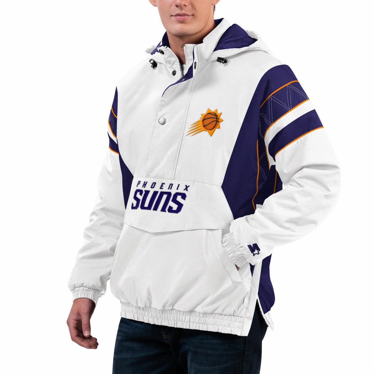 NBA - Phoenix Suns Starter Home Team Hoodie Half-Zip Jacket - White