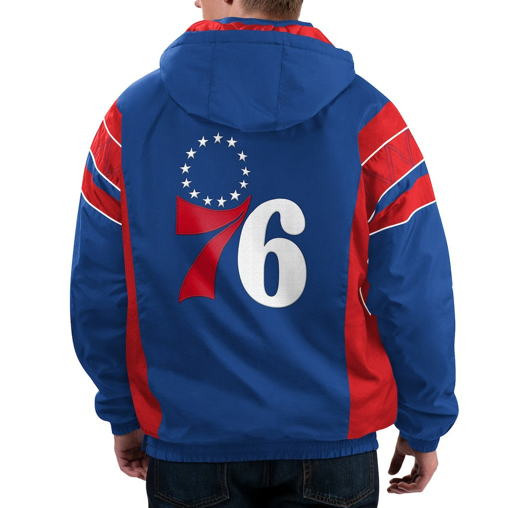 NBA - Philadelphia 76ers Starter Home Team Hoodie Half-Zip Jacket - Royal