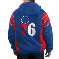 NBA - Philadelphia 76ers Starter Home Team Hoodie Half-Zip Jacket - Royal