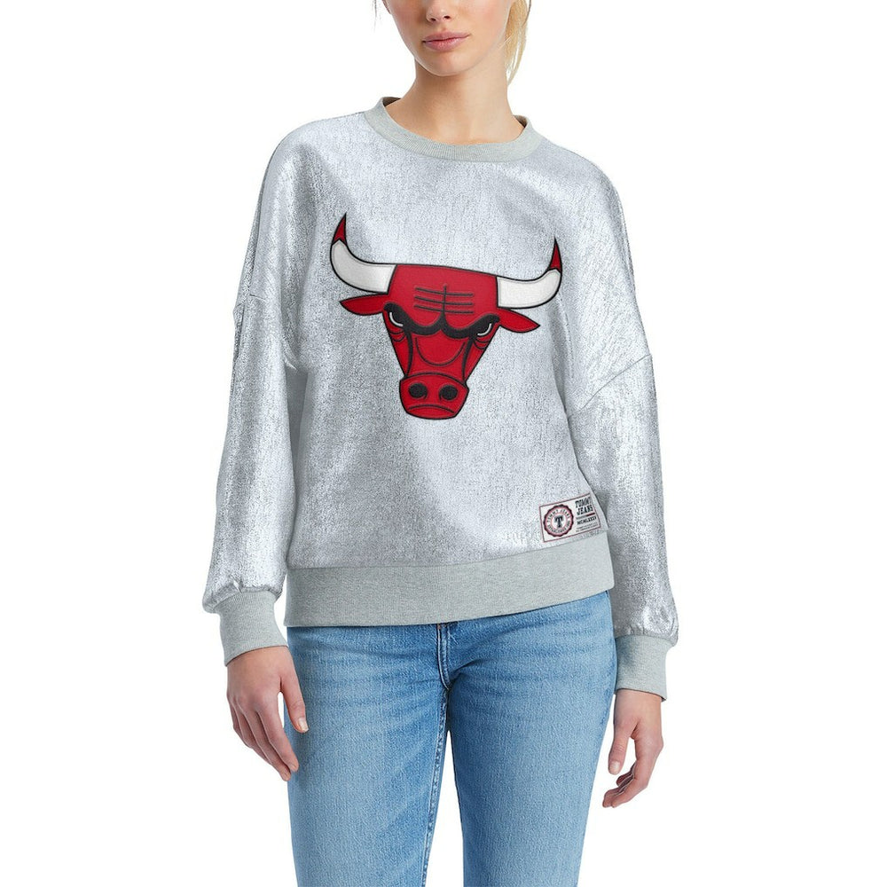 NBA - Chicago Bulls Tommy Jeans Women's Tracy Pullover Sweatshirt - Silver