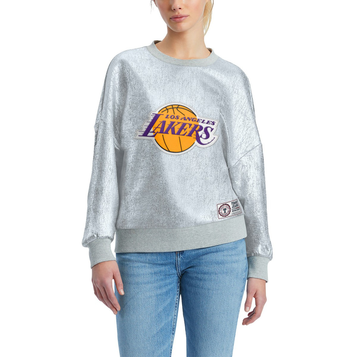 NBA - Los Angeles Lakers Tommy Jeans Women's Tracy Pullover Sweatshirt - Silver