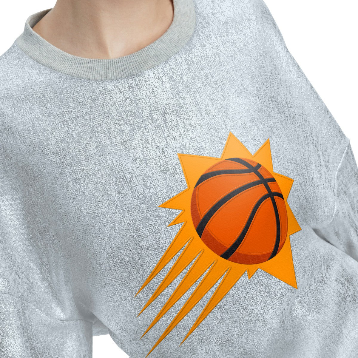NBA - Phoenix Suns Tommy Jeans Women's Tracy Pullover Sweatshirt - Silver