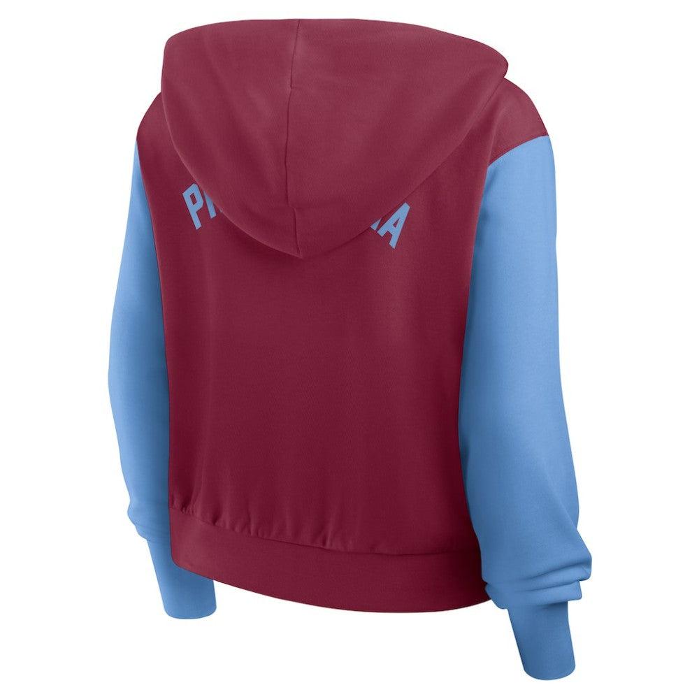 Philadelphia Phillies Nike Women's Cooperstown Collection Cropped Full-Zip Hoodie for sale