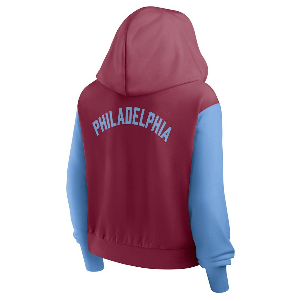 Philadelphia Phillies Nike Women's Cooperstown Collection Cropped Full-Zip Hoodie for sale