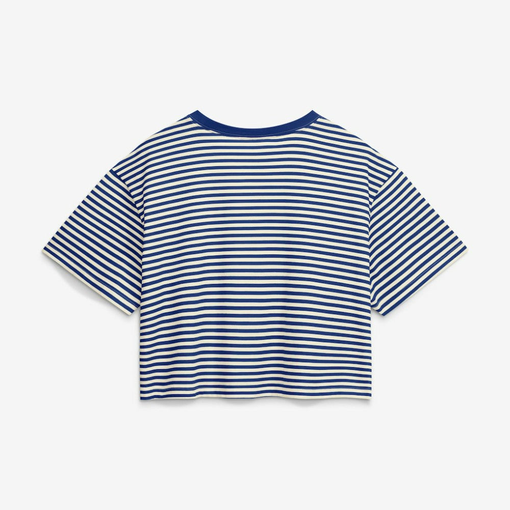 Seattle Mariners Nike Women's Cooperstown Collection Striped Cropped T-Shirt Lifestyle