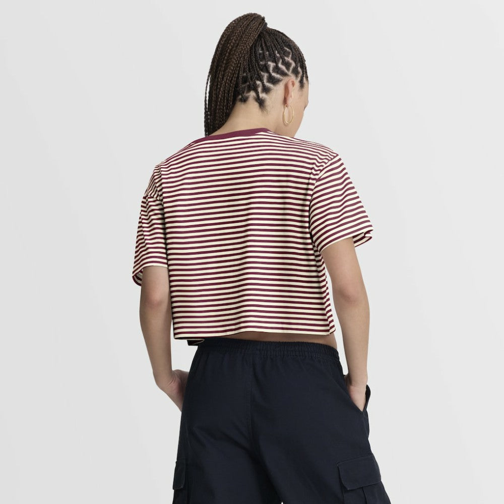 Philadelphia Phillies Nike Women's Cooperstown Collection Striped Cropped T-Shirt On Sale