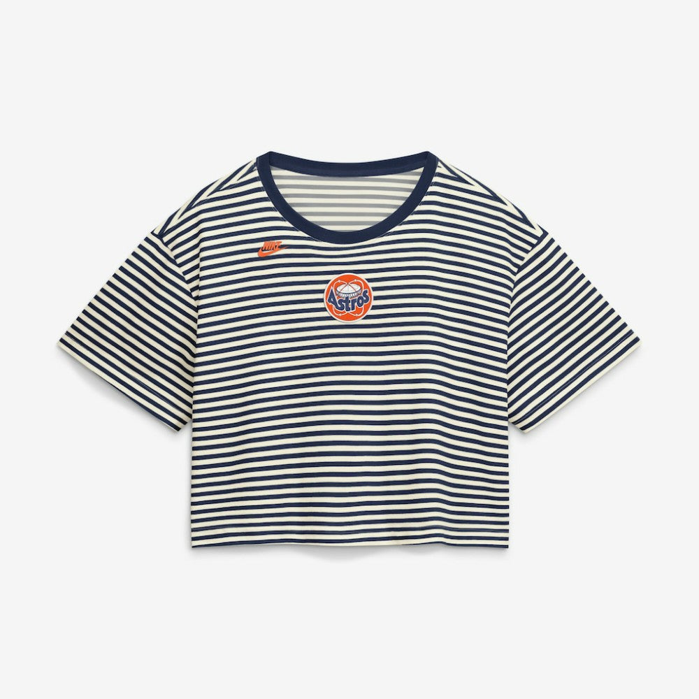 Houston Astros Nike Women's Cooperstown Collection Striped Cropped T-Shirt Sale