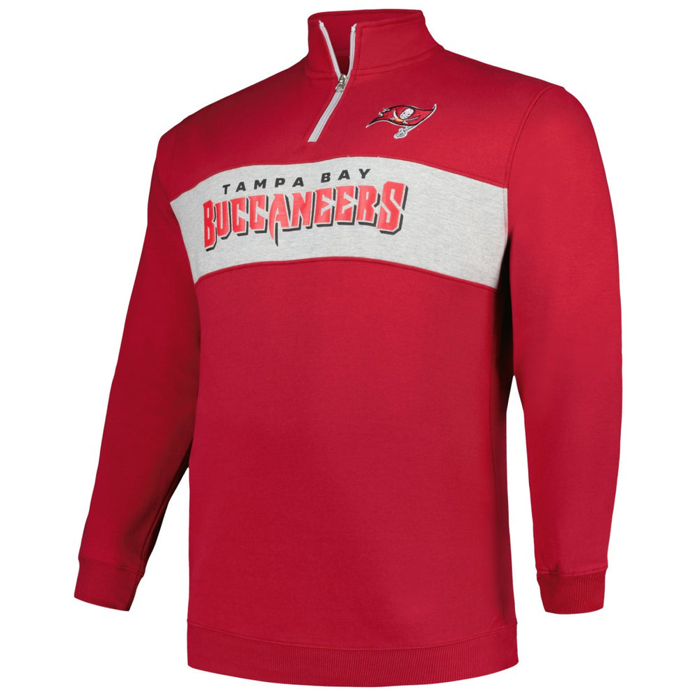 Tampa Bay Buccaneers Profile Big & Tall Fleece Quarter-Zip Jacket Red - NFL