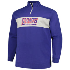 New York Giants Profile Big & Tall Fleece Quarter-Zip Jacket Royal - NFL