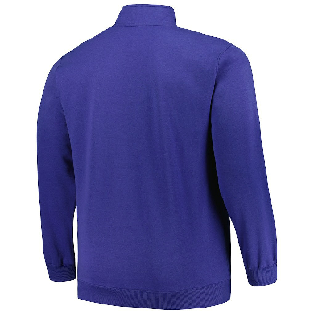 New York Giants Profile Big & Tall Fleece Quarter-Zip Jacket Royal - NFL