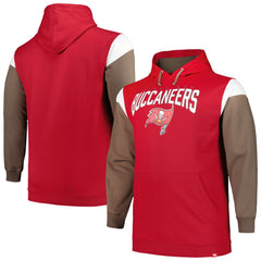 Tampa Bay Buccaneers Profile Big & Tall Trench Battle Pullover Hoodie Red - NFL
