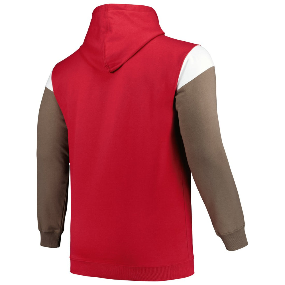 Tampa Bay Buccaneers Profile Big & Tall Trench Battle Pullover Hoodie Red - NFL