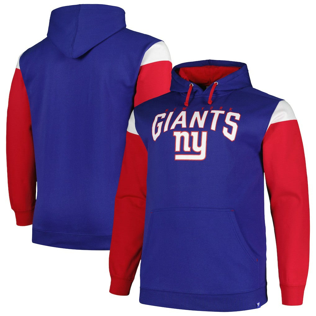 New York Giants Profile Big & Tall Trench Battle Pullover Hoodie Royal - NFL