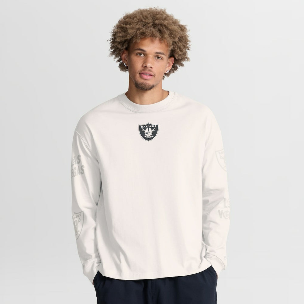 Las Vegas Raiders Oversized Type Play Long Sleeve T-Shirt Gray - Fanatics