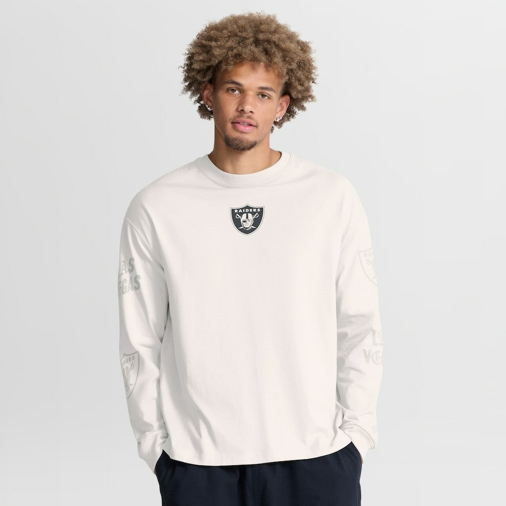Las Vegas Raiders Oversized Type Play Long Sleeve T-Shirt Gray - Fanatics