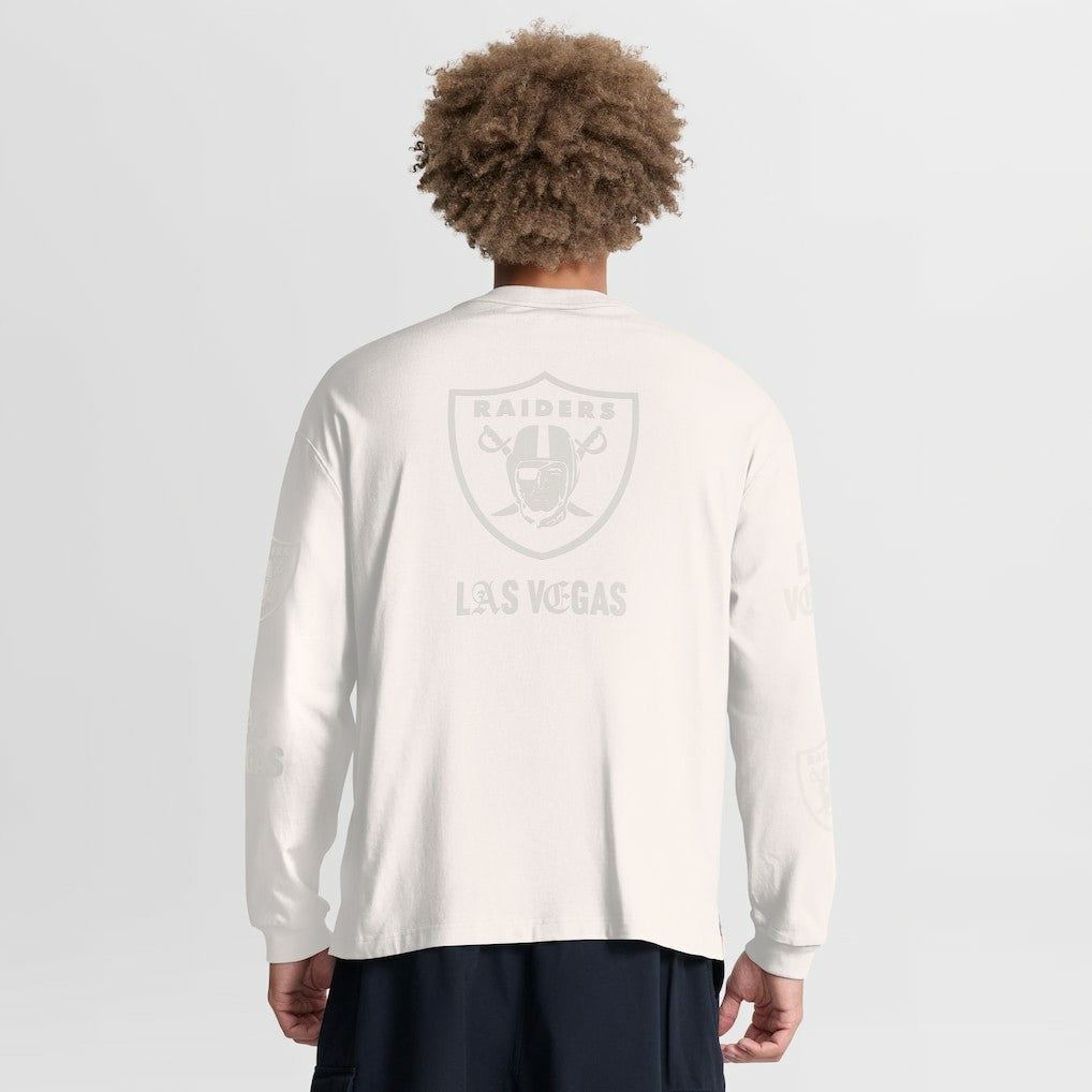 Las Vegas Raiders Oversized Type Play Long Sleeve T-Shirt Gray - Fanatics