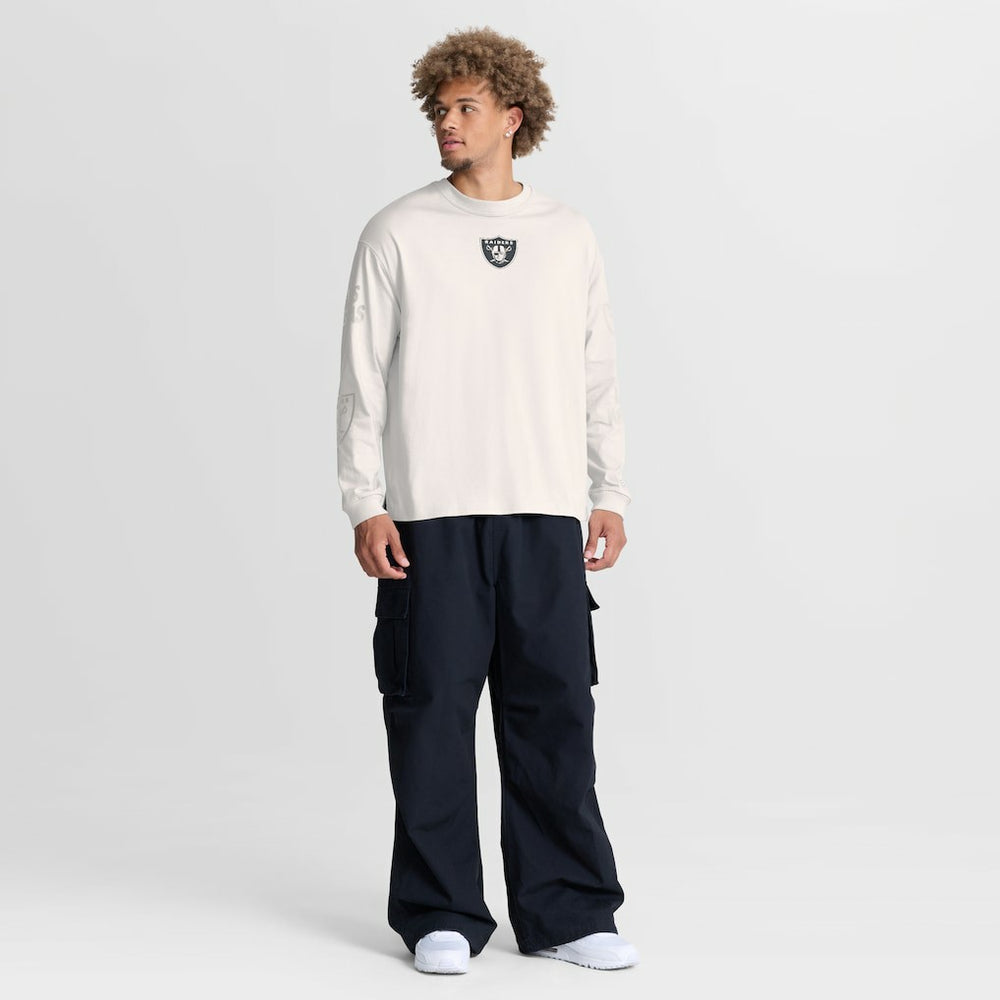 Las Vegas Raiders Oversized Type Play Long Sleeve T-Shirt Gray - Fanatics